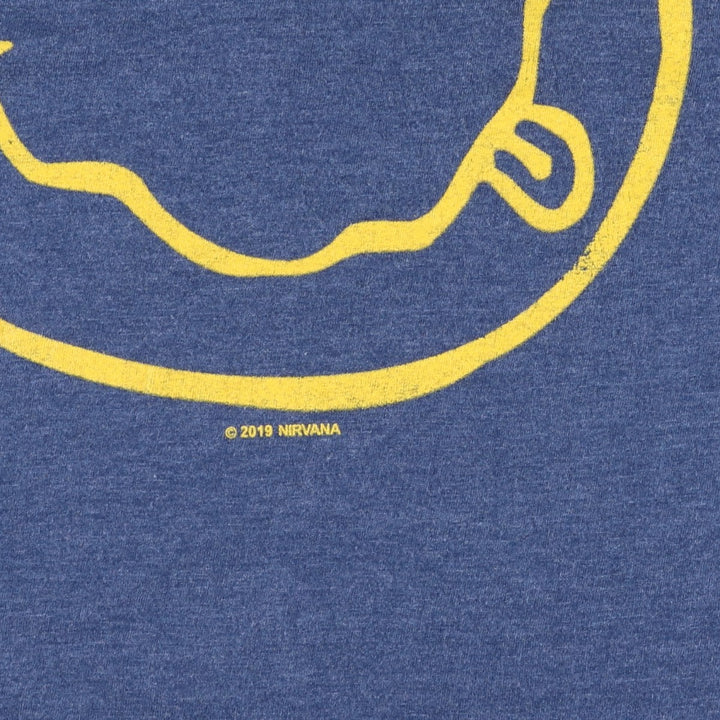 NIRVANA Nirvana Band T-shirt, Band T, Men's XL size cotton blue type Vintage Second Hand