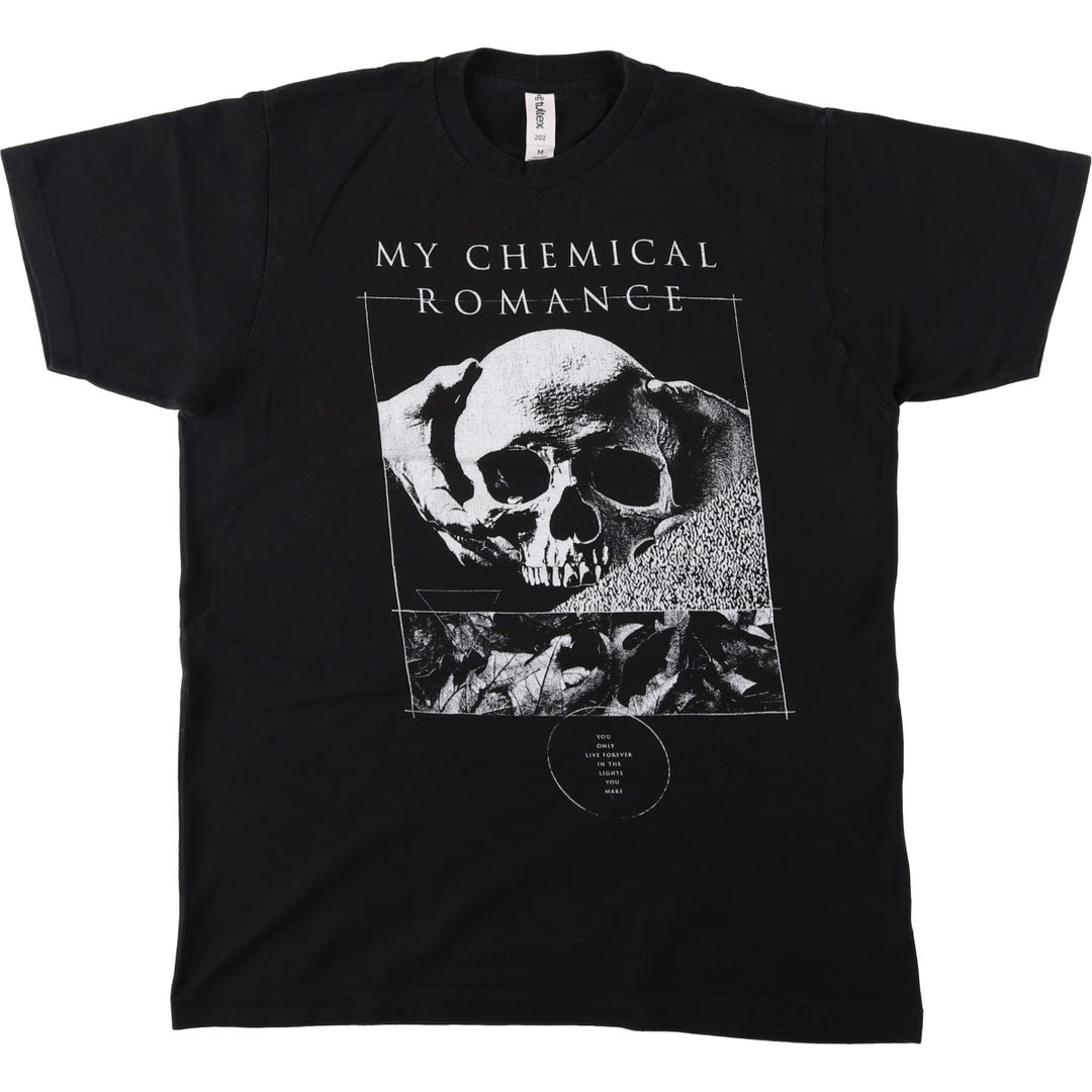 Tultex x MY CHEMICAL ROMANCE Skull Pattern Band T-Shirt (Men's Size M) cotton black type Vintage Second Hand