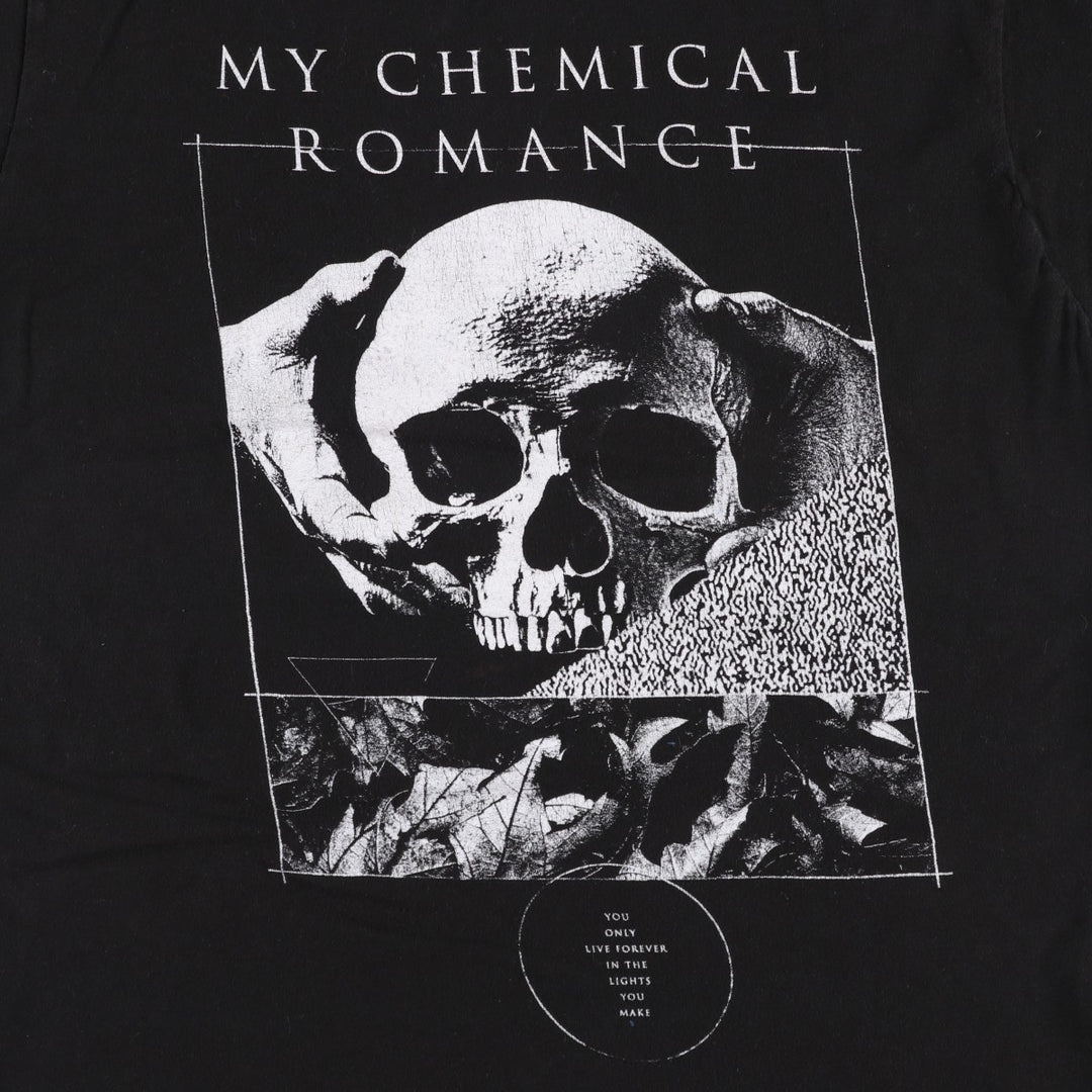Tultex x MY CHEMICAL ROMANCE Skull Pattern Band T-Shirt (Men's Size M) cotton black type Vintage Second Hand