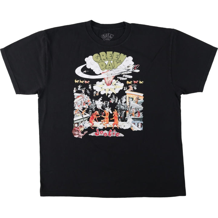 GREEN DAY Green Day Band T-shirt Band T Men's XL size cotton black type Vintage Second Hand
