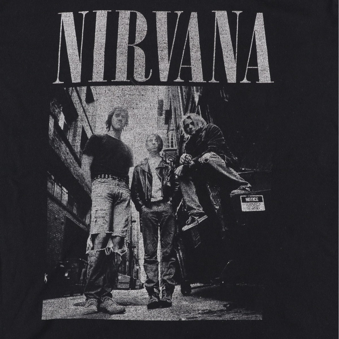 NIRVANA Nirvana Band T-shirt, Band T, Men's XL size unclear black type Vintage Second Hand