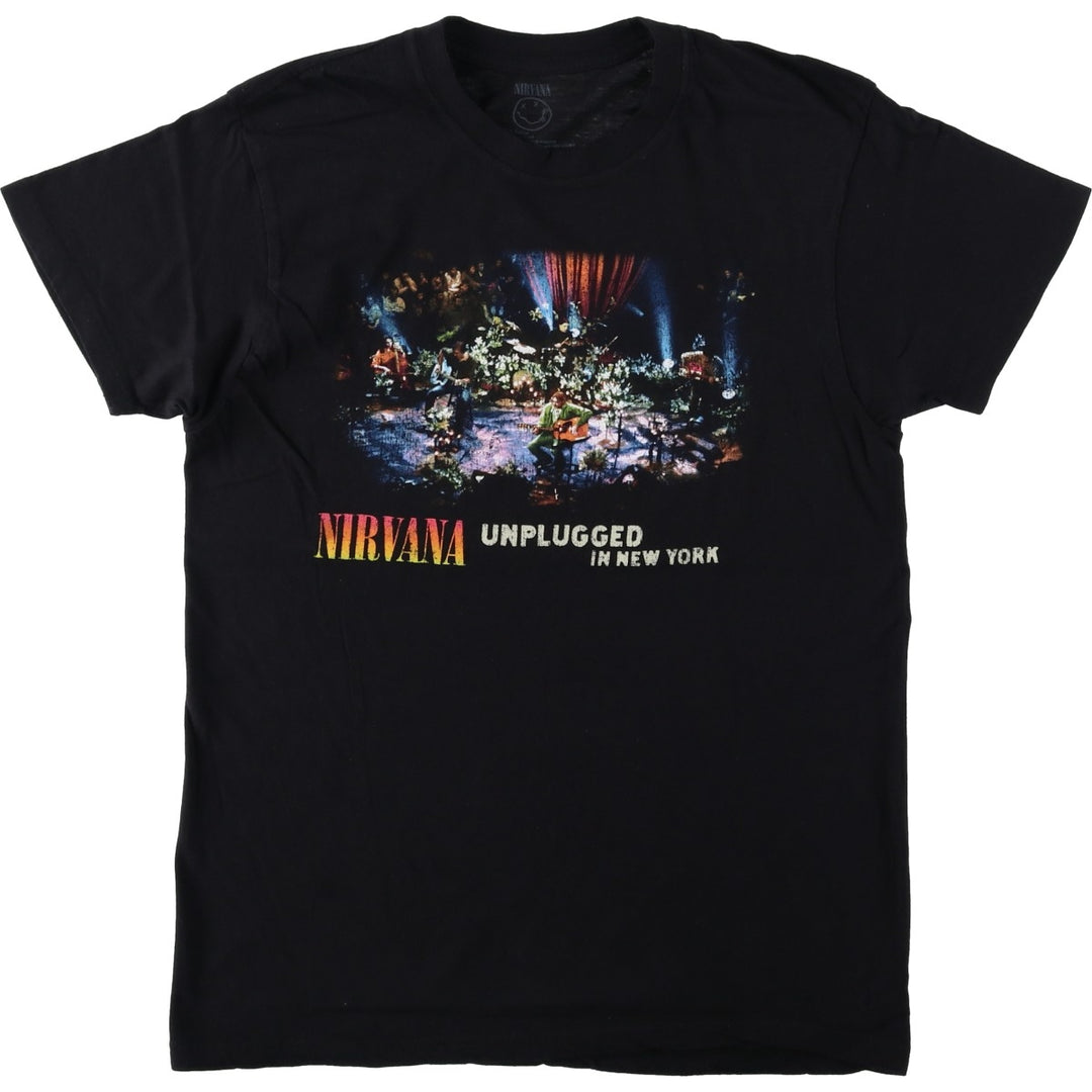 NIRVANA Nirvana Band T-shirt, Band T, Men's M size cotton black type Vintage Second Hand