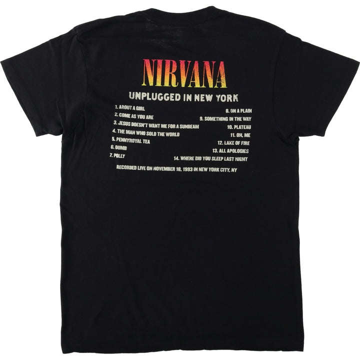 NIRVANA Nirvana Band T-shirt, Band T, Men's M size cotton black type Vintage Second Hand
