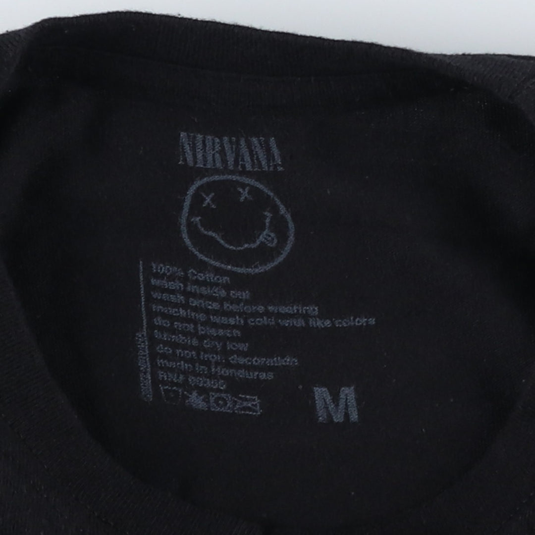 NIRVANA Nirvana Band T-shirt, Band T, Men's M size cotton black type Vintage Second Hand