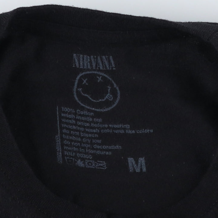 NIRVANA Nirvana Band T-shirt, Band T, Men's M size cotton black type Vintage Second Hand