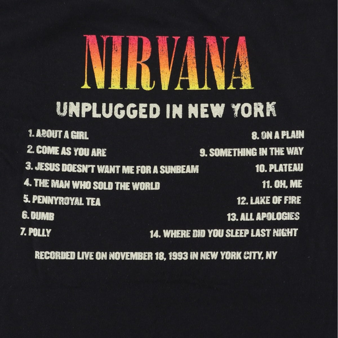 NIRVANA Nirvana Band T-shirt, Band T, Men's M size cotton black type Vintage Second Hand