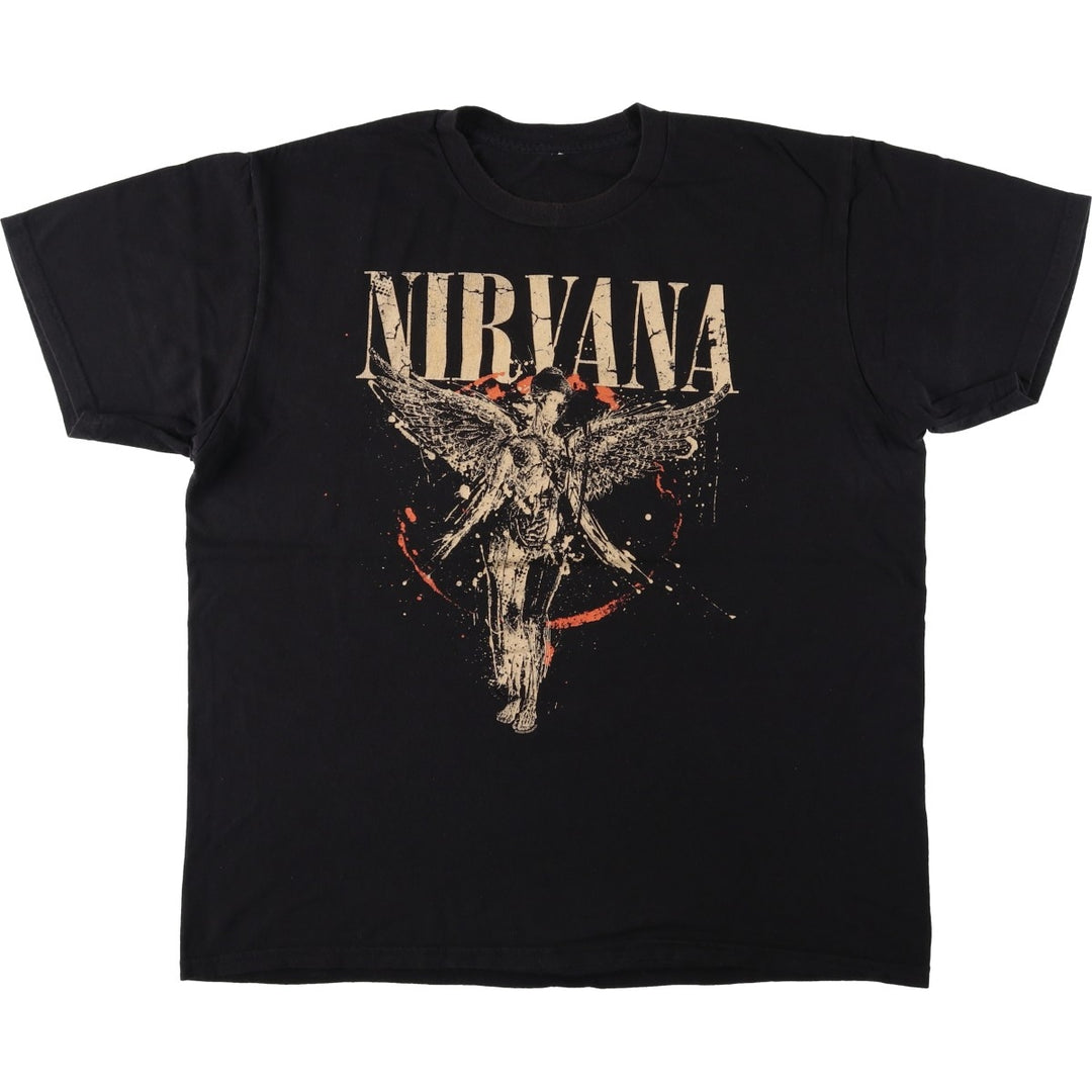 NIRVANA Nirvana Band T-shirt, Band T, Men's XL size unclear black type Vintage Second Hand