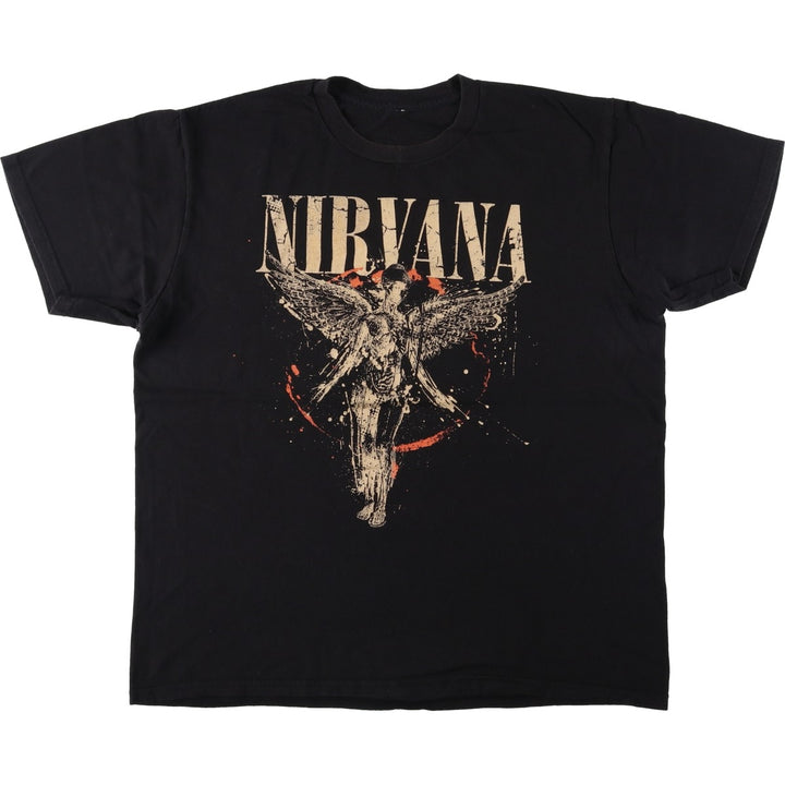 NIRVANA Nirvana Band T-shirt, Band T, Men's XL size unclear black type Vintage Second Hand