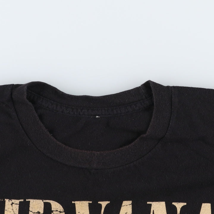 NIRVANA Nirvana Band T-shirt, Band T, Men's XL size unclear black type Vintage Second Hand
