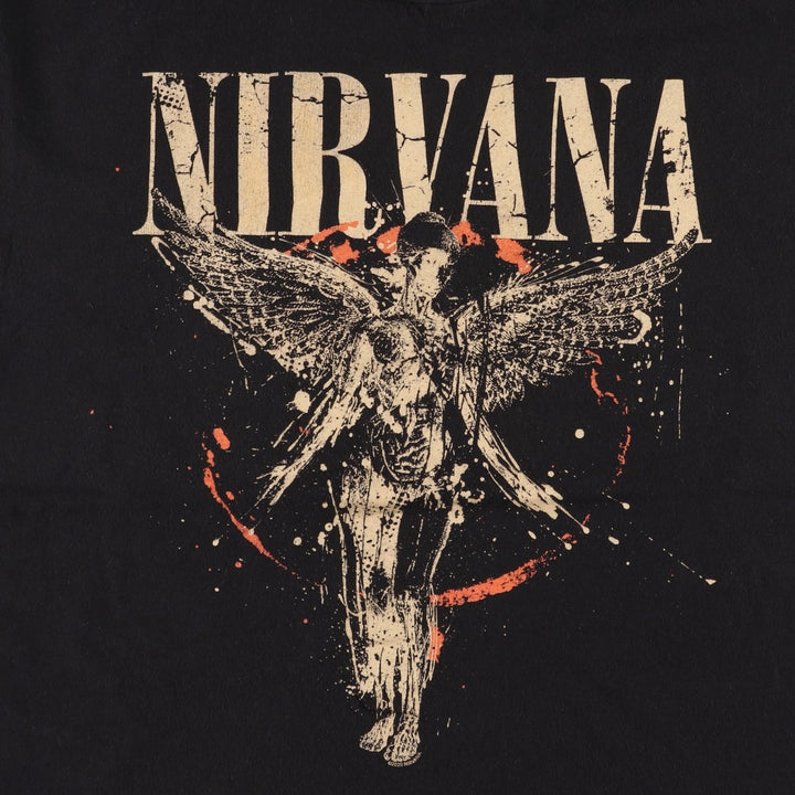 NIRVANA Nirvana Band T-shirt, Band T, Men's XL size unclear black type Vintage Second Hand