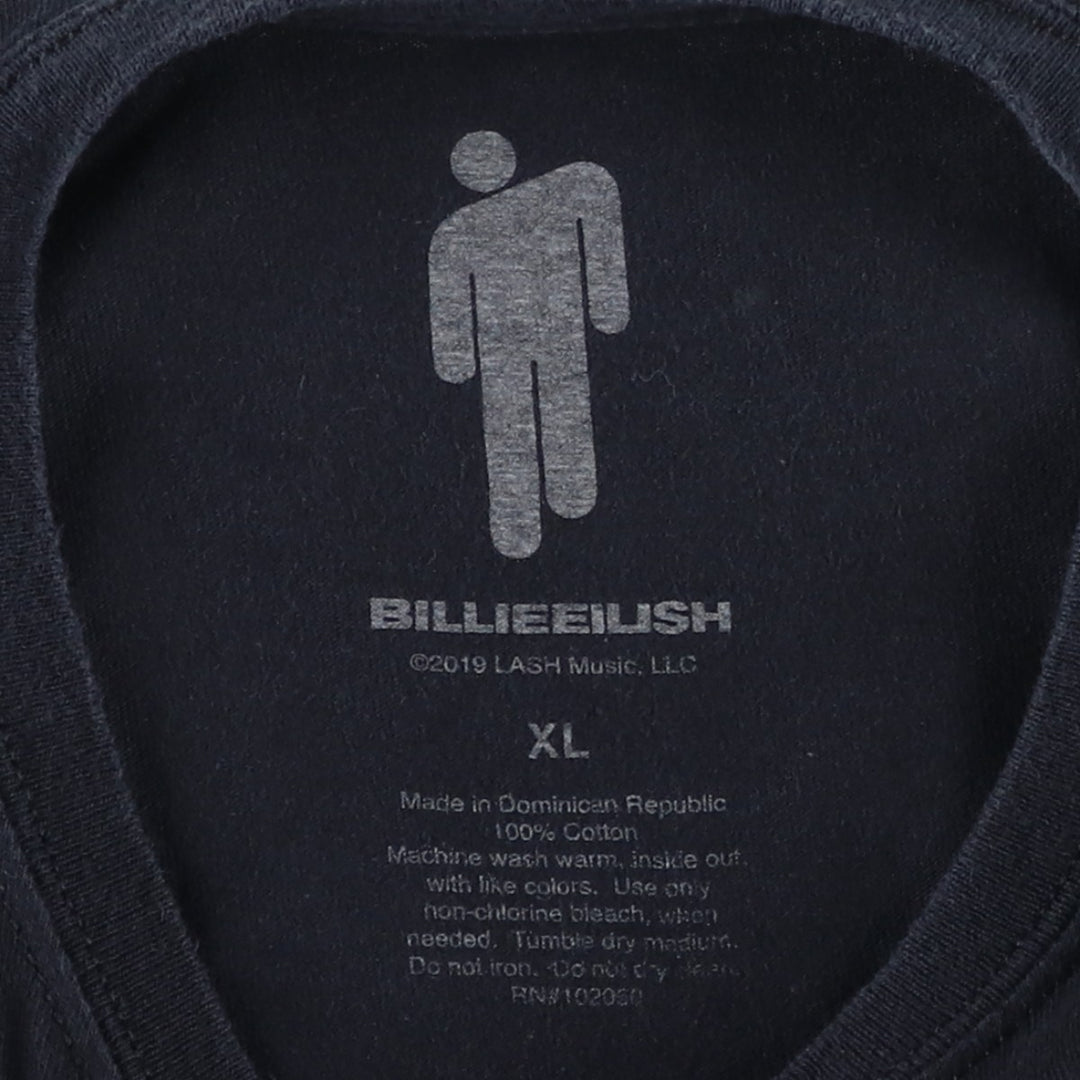 BILLIE EILISH Billie Eilish Band T-Shirt, Men's XL cotton black type Vintage Second Hand