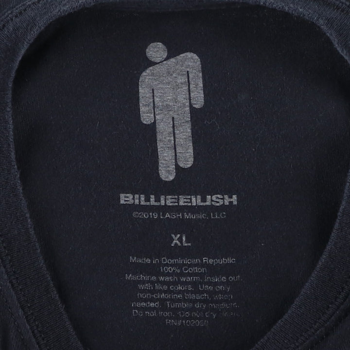BILLIE EILISH Billie Eilish Band T-Shirt, Men's XL cotton black type Vintage Second Hand