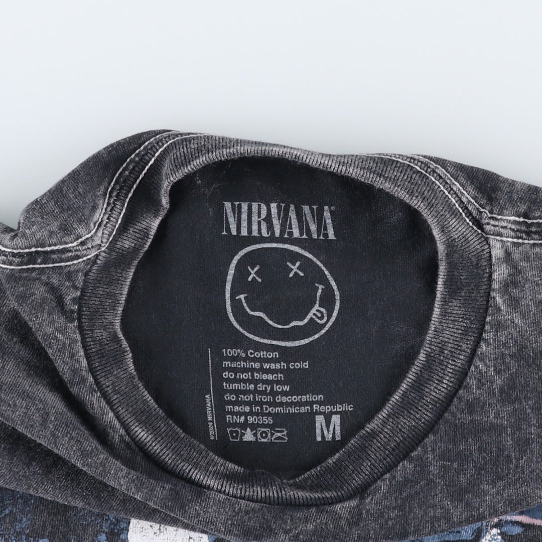NIRVANA Nirvana Band T-shirt, Band T, Men's M size cotton black type Vintage Second Hand