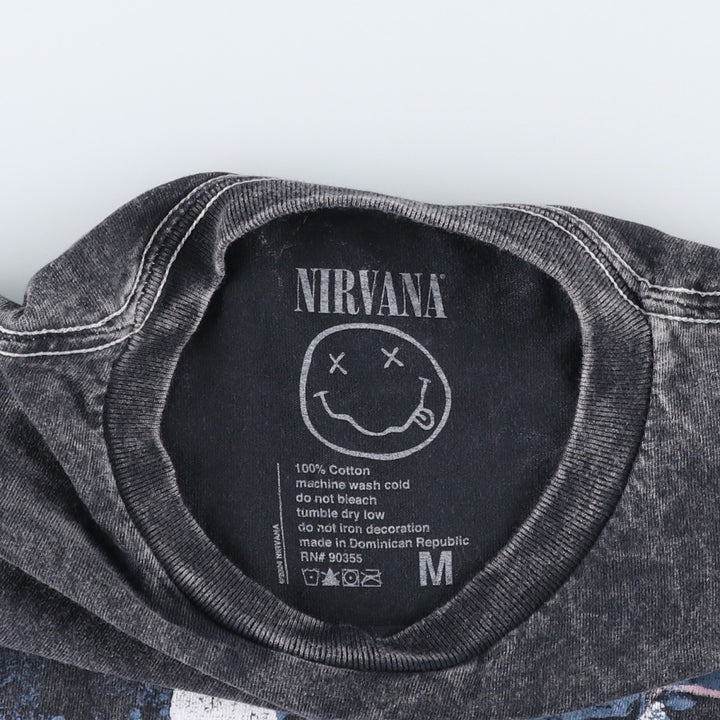 NIRVANA Nirvana Band T-shirt, Band T, Men's M size cotton black type Vintage Second Hand