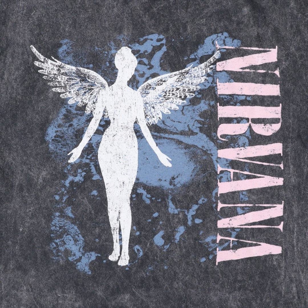 NIRVANA Nirvana Band T-shirt, Band T, Men's M size cotton black type Vintage Second Hand