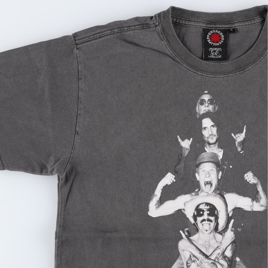 RED HOT CHILI PEPPERS Red Hot Chili Peppers Band T-shirt Band T Men's S equivalent cotton Charcoal Vintage Second Hand