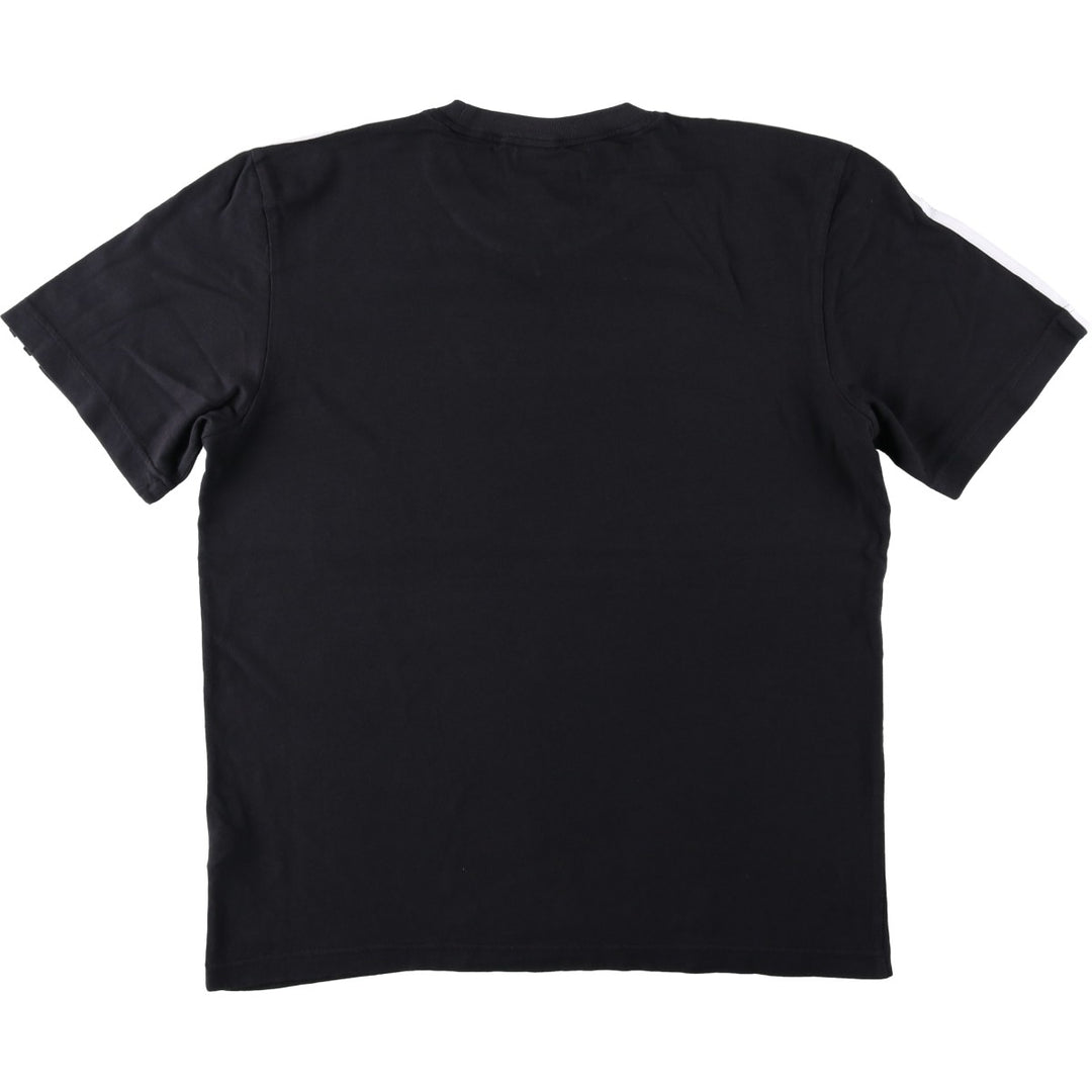 Adidas logo T-shirt, men's size M cotton black type Vintage Second Hand