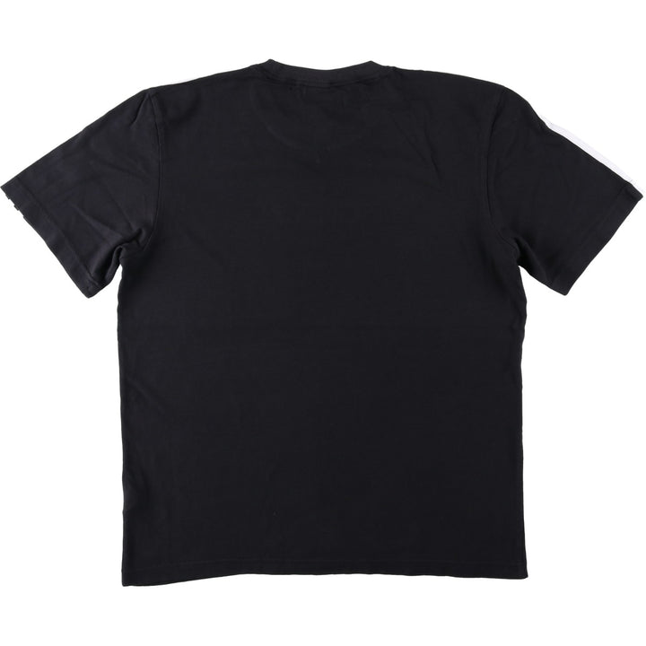 Adidas logo T-shirt, men's size M cotton black type Vintage Second Hand