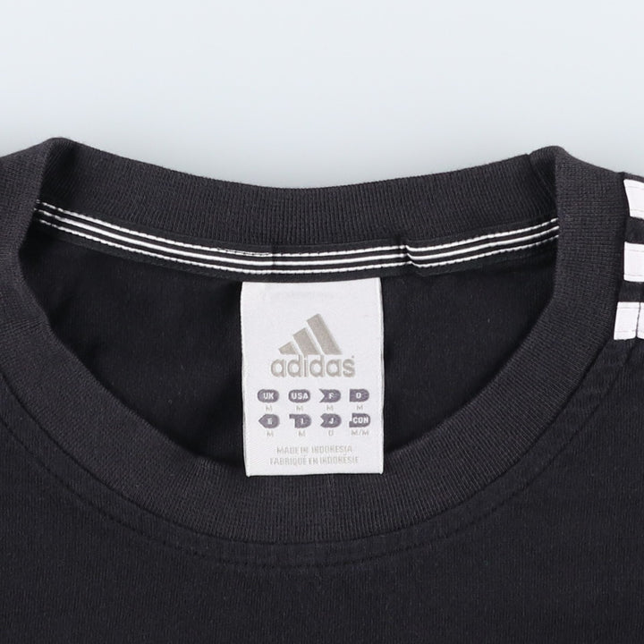 Adidas logo T-shirt, men's size M cotton black type Vintage Second Hand