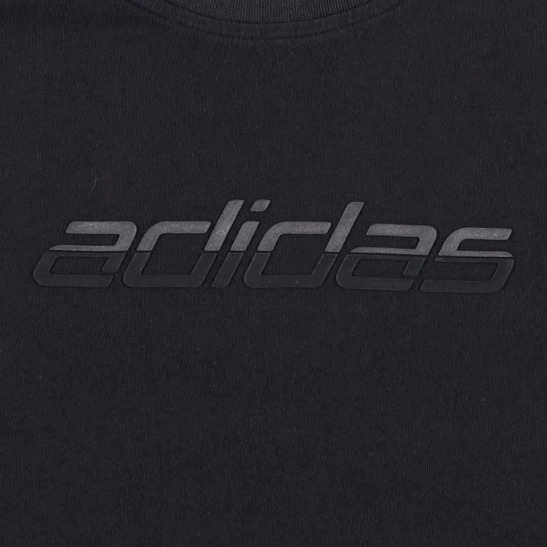 Adidas logo T-shirt, men's size M cotton black type Vintage Second Hand