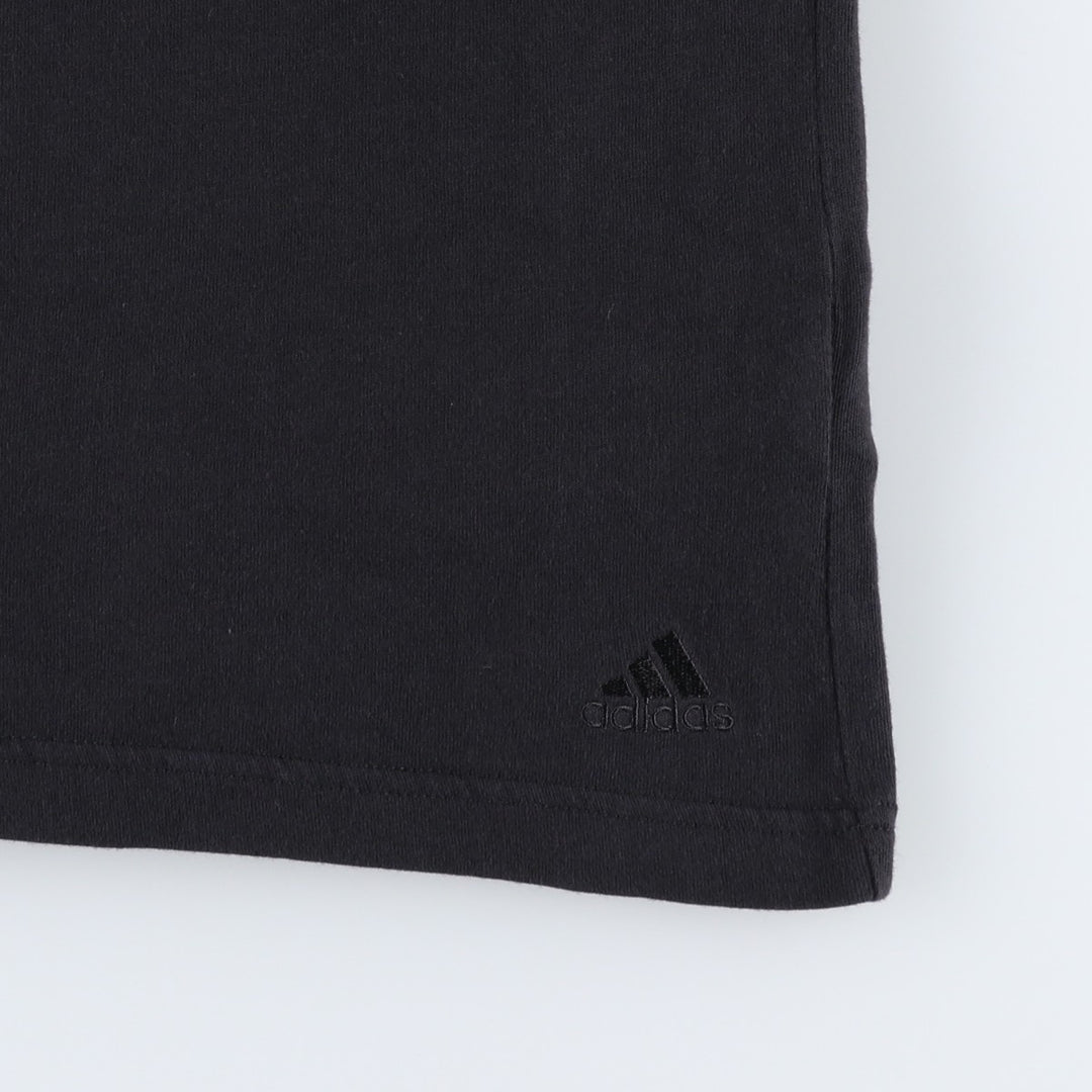 Adidas logo T-shirt, men's size M cotton black type Vintage Second Hand