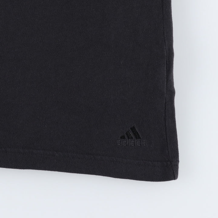 Adidas logo T-shirt, men's size M cotton black type Vintage Second Hand