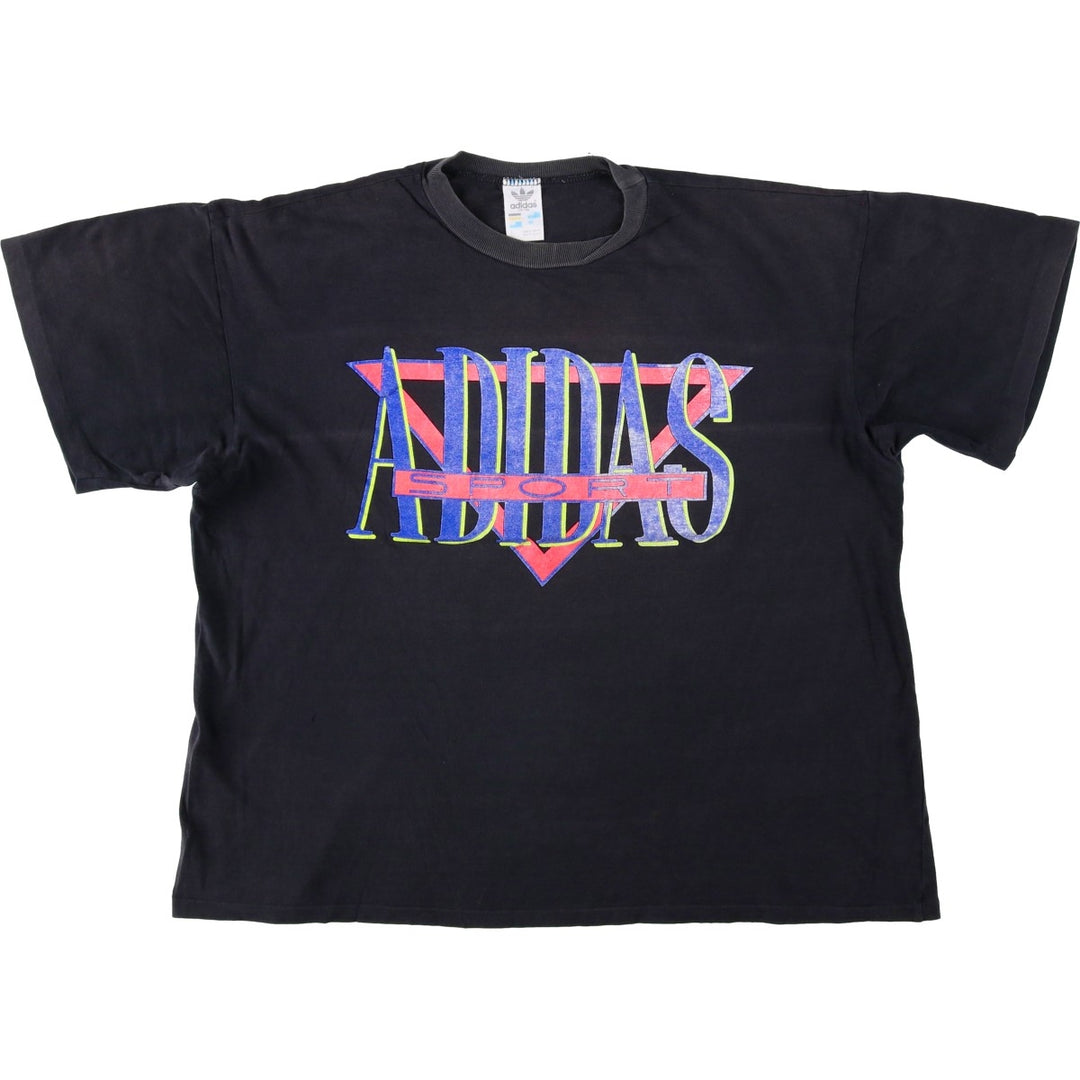 80s-90'S Adidas Sport Logo T-Shirt, Made in Australia, Men's Size L (approx.), Vintage cotton black type Vintage Second Hand