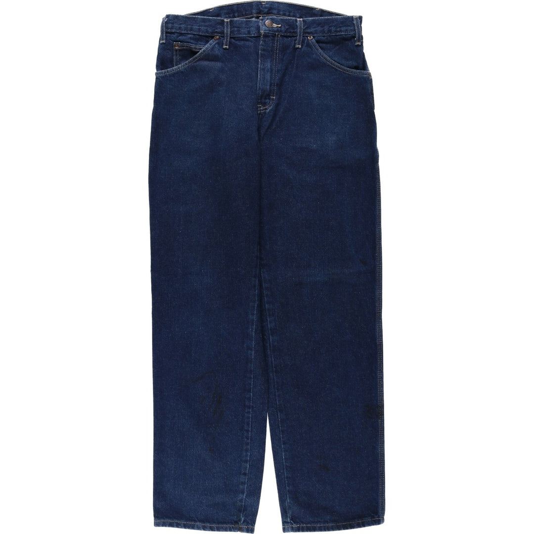 Dark navy Dickies denim painter pants, men's size W32 (approx.) cotton navy blue type Vintage Second Hand