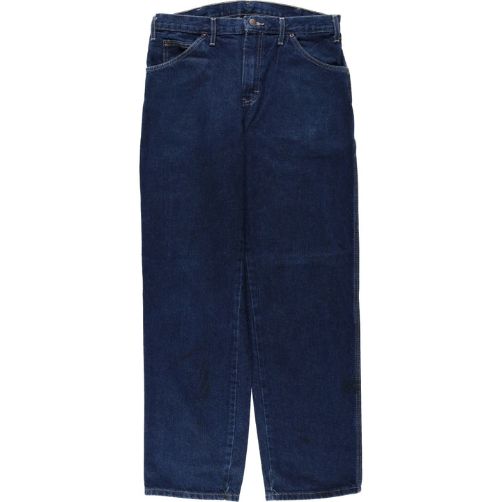 Dark navy Dickies denim painter pants, men's size W32 (approx.) cotton navy blue type Vintage Second Hand