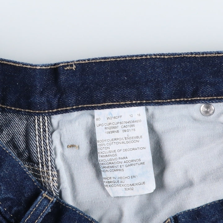 Dark navy Dickies denim painter pants, men's size W32 (approx.) cotton navy blue type Vintage Second Hand