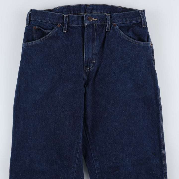 Dark navy Dickies denim painter pants, men's size W32 (approx.) cotton navy blue type Vintage Second Hand