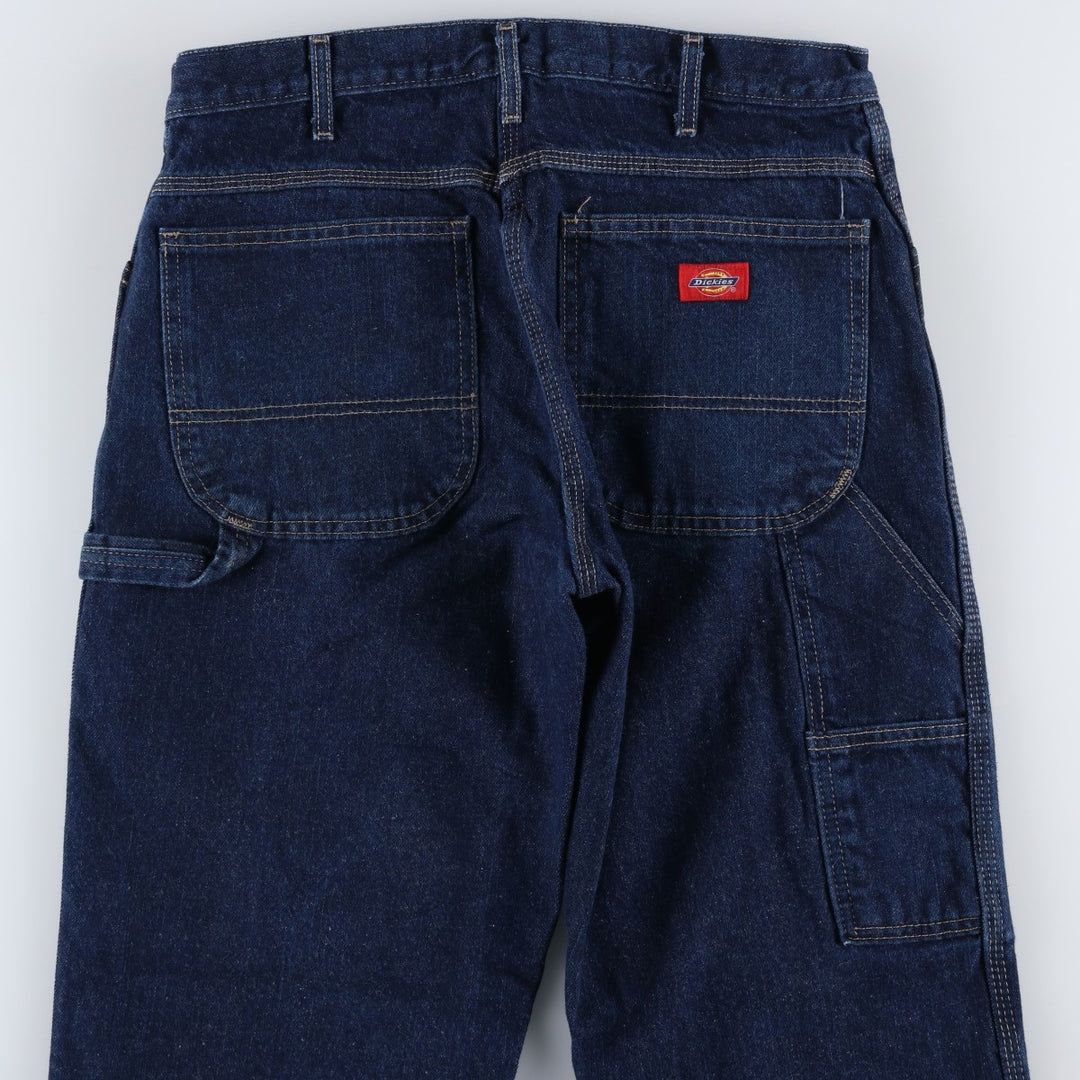 Dark navy Dickies denim painter pants, men's size W32 (approx.) cotton navy blue type Vintage Second Hand