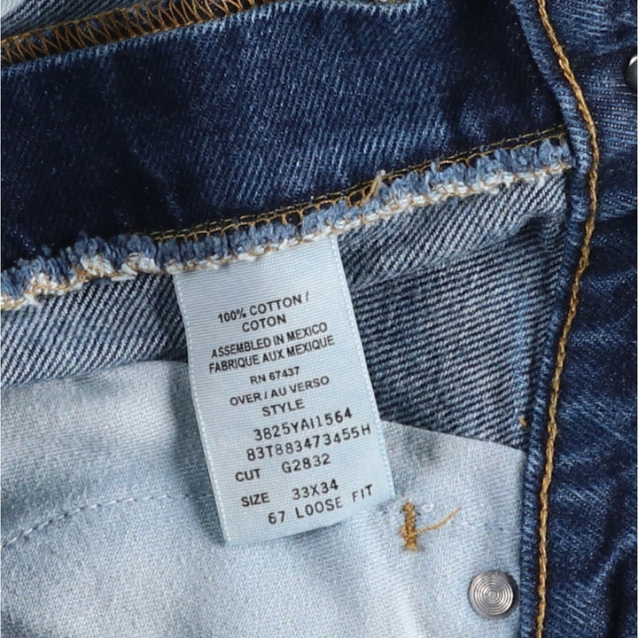 Ralph Lauren POLO JEANS COMPANY 67 Loose Fit Tapered Denim Pants, Men's Size W34 (approx.) cotton blue type Vintage Second Hand