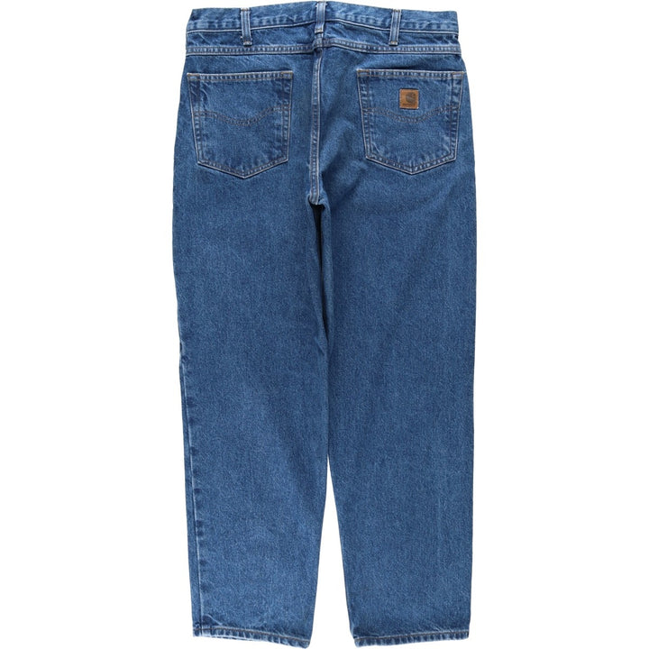 2000'S Carhartt Relaxed Fit Tapered Denim Pants, Men's Size 36 cotton blue type Vintage Second Hand