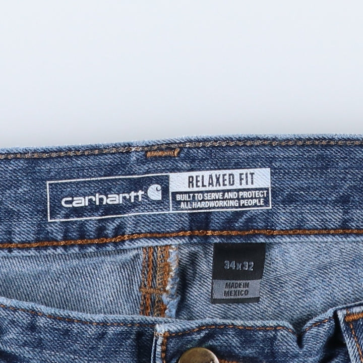 Carhartt Relaxed Fit Tapered Denim Pants for Men, W35 cotton blue type Vintage Second Hand