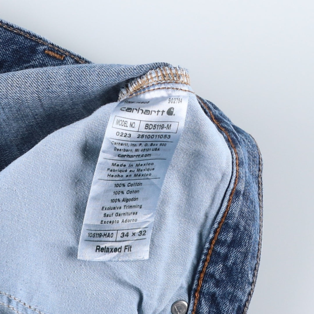 Carhartt Relaxed Fit Tapered Denim Pants for Men, W35 cotton blue type Vintage Second Hand