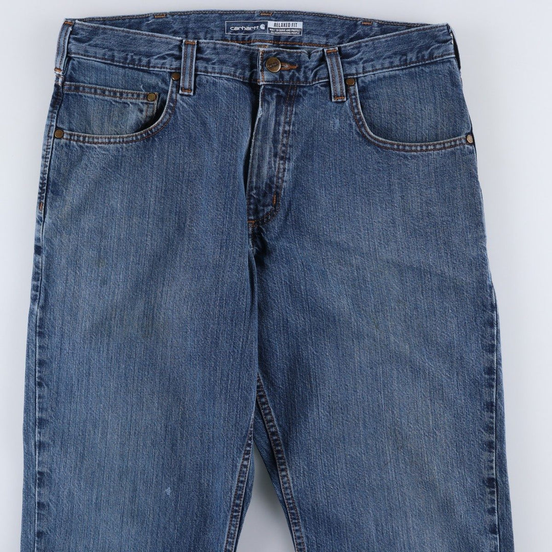 Carhartt Relaxed Fit Tapered Denim Pants for Men, W35 cotton blue type Vintage Second Hand