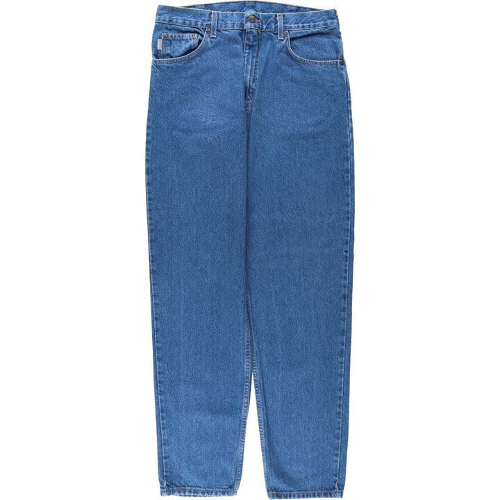 00'S Carhartt tapered denim pants for men, W33 equivalent cotton blue type Vintage Second Hand