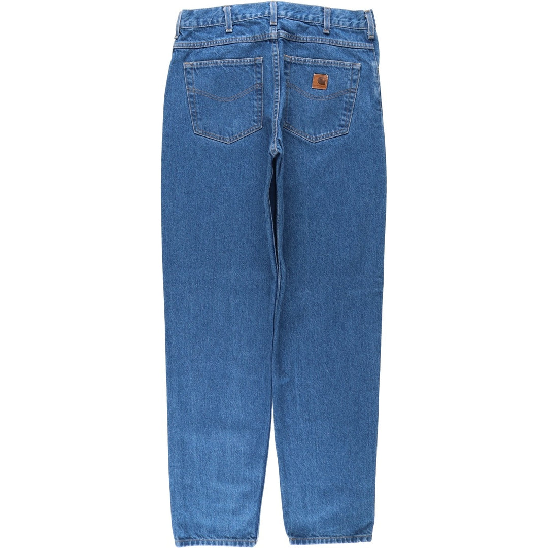 00'S Carhartt tapered denim pants for men, W33 equivalent cotton blue type Vintage Second Hand
