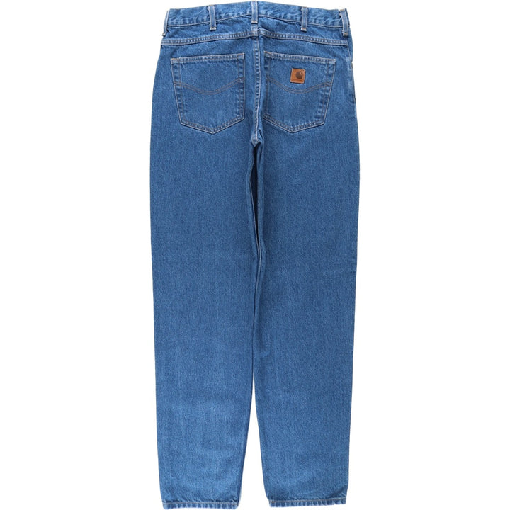 00'S Carhartt tapered denim pants for men, W33 equivalent cotton blue type Vintage Second Hand