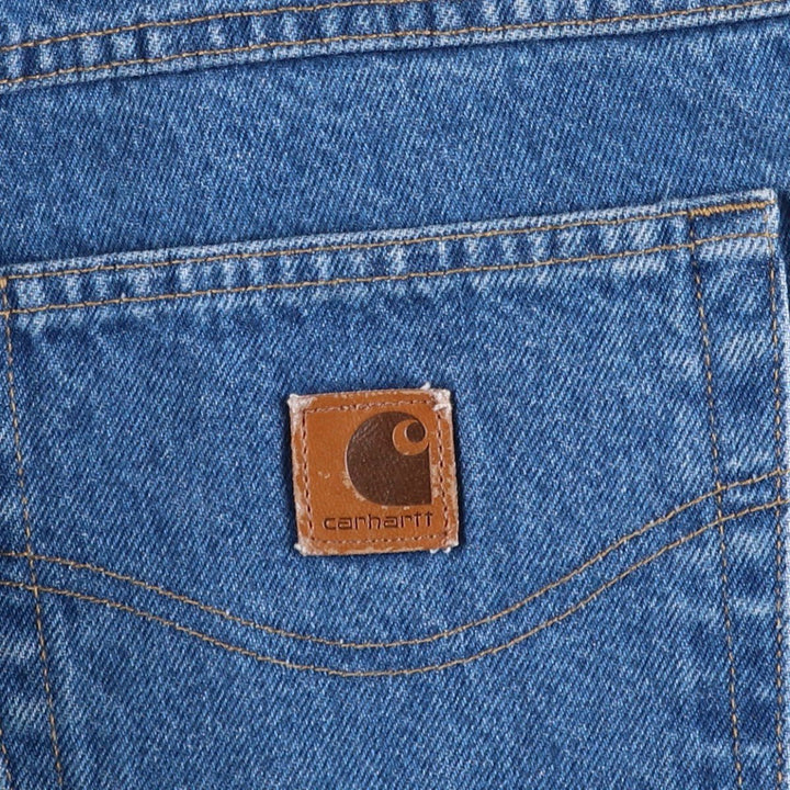 00'S Carhartt tapered denim pants for men, W33 equivalent cotton blue type Vintage Second Hand