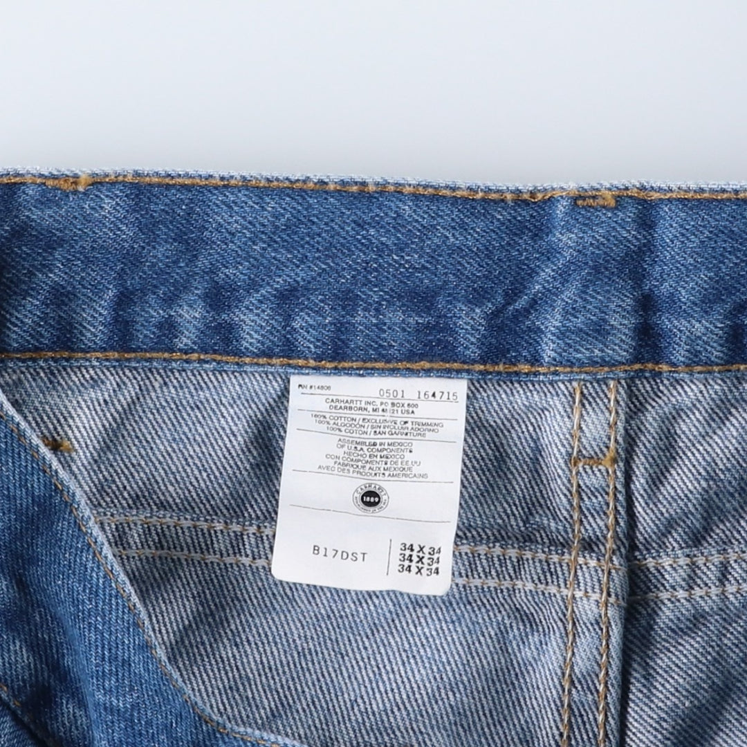 00'S Carhartt tapered denim pants for men, W33 equivalent cotton blue type Vintage Second Hand