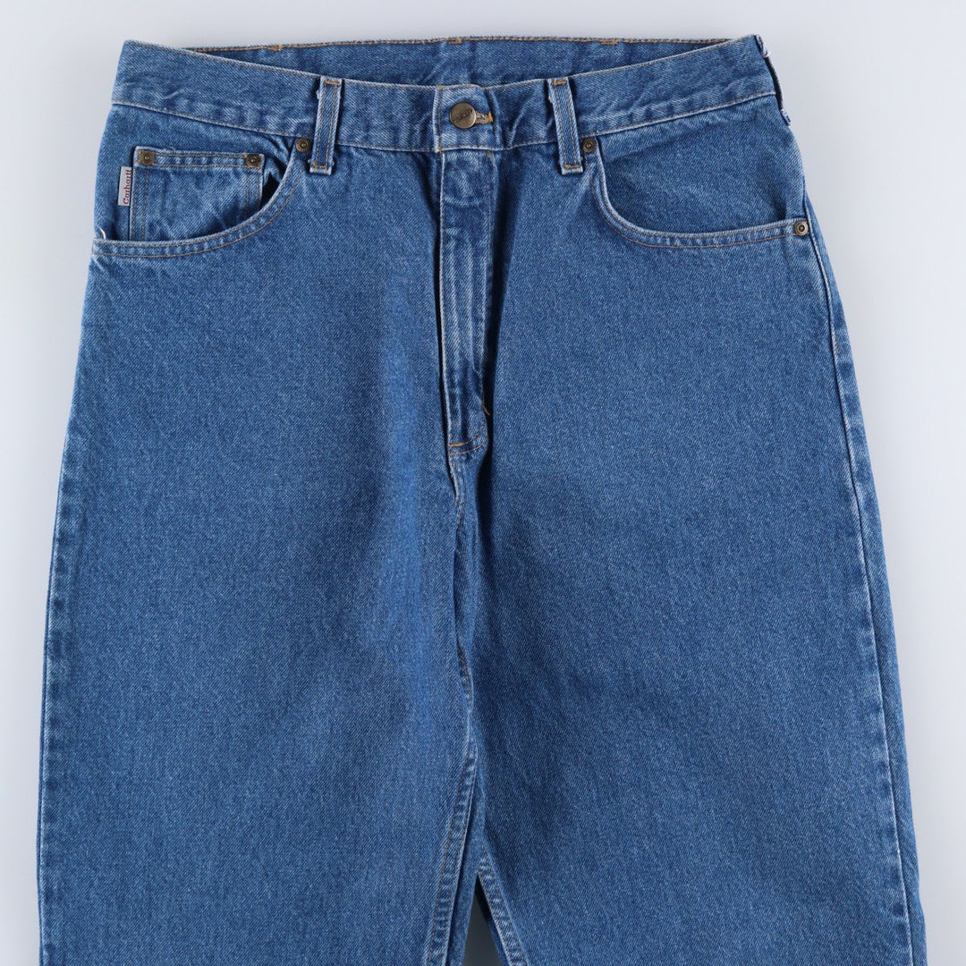 00'S Carhartt tapered denim pants for men, W33 equivalent cotton blue type Vintage Second Hand