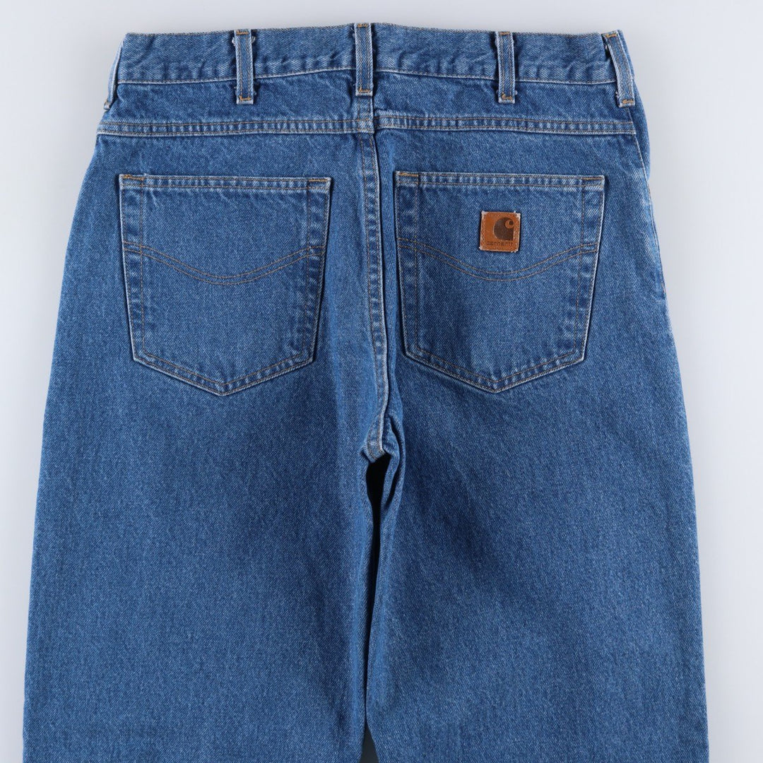 00'S Carhartt tapered denim pants for men, W33 equivalent cotton blue type Vintage Second Hand