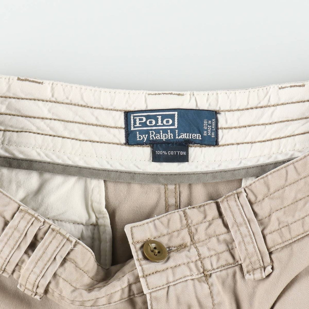 Ralph Lauren POLO by Ralph Lauren cargo shorts, half pants, men's size w34 cotton Beige type Vintage Second Hand