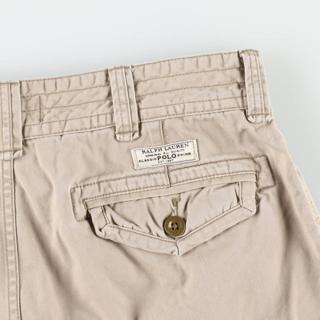 Ralph Lauren POLO by Ralph Lauren cargo shorts, half pants, men's size w34 cotton Beige type Vintage Second Hand
