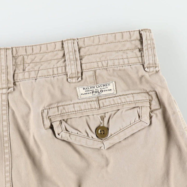 Ralph Lauren POLO by Ralph Lauren cargo shorts, half pants, men's size w34 cotton Beige type Vintage Second Hand