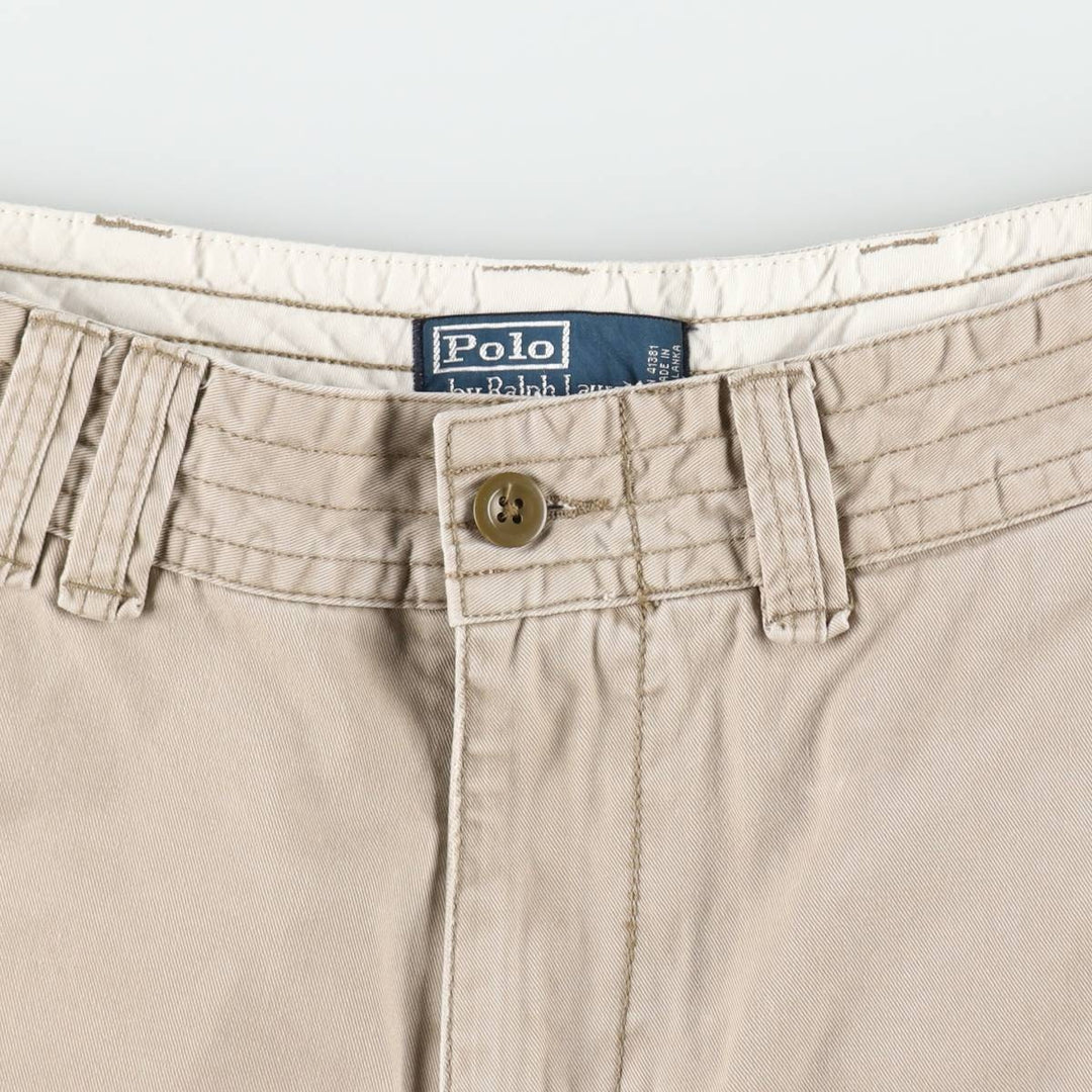 Ralph Lauren POLO by Ralph Lauren cargo shorts, half pants, men's size w34 cotton Beige type Vintage Second Hand