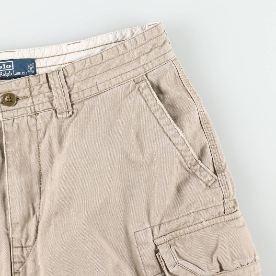 Ralph Lauren POLO by Ralph Lauren cargo shorts, half pants, men's size w34 cotton Beige type Vintage Second Hand