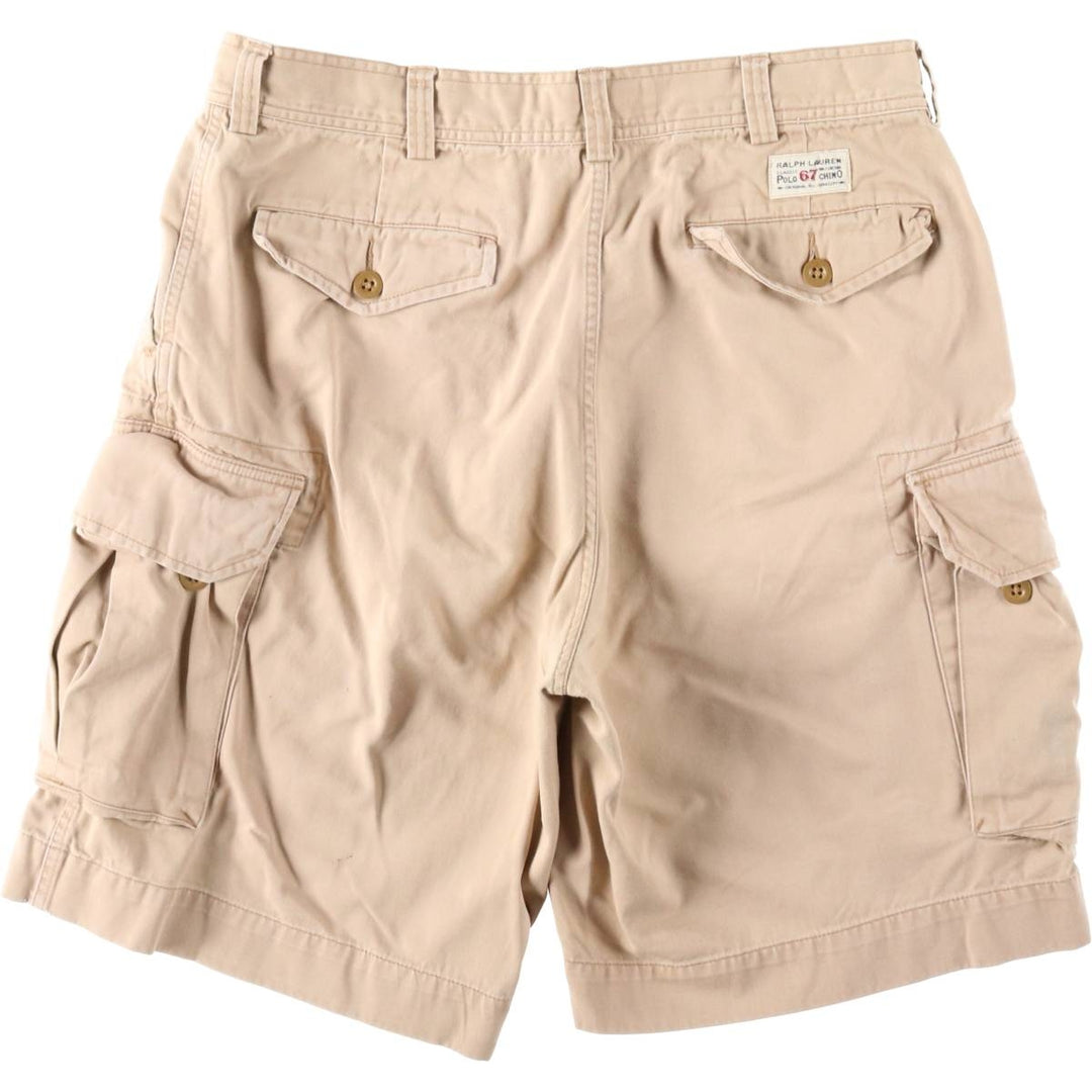 Ralph Lauren POLO by Ralph Lauren cargo shorts, half pants, men's size w36 cotton Beige type Vintage Second Hand